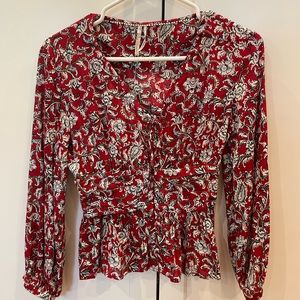 Anthropologie red blouse in a size 00 P